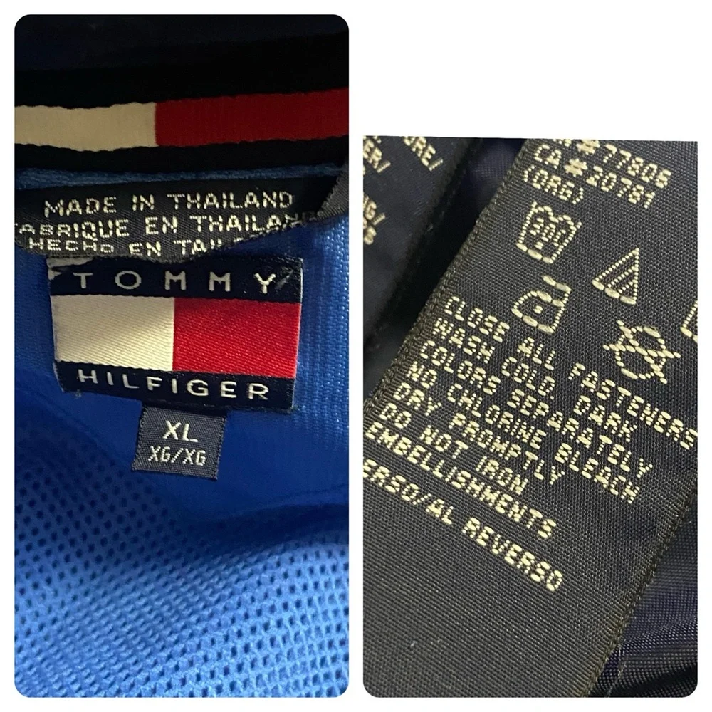 Vintage Tommy Hilfiger Color Block Windbreaker Blue Red & White Y2K Jacket